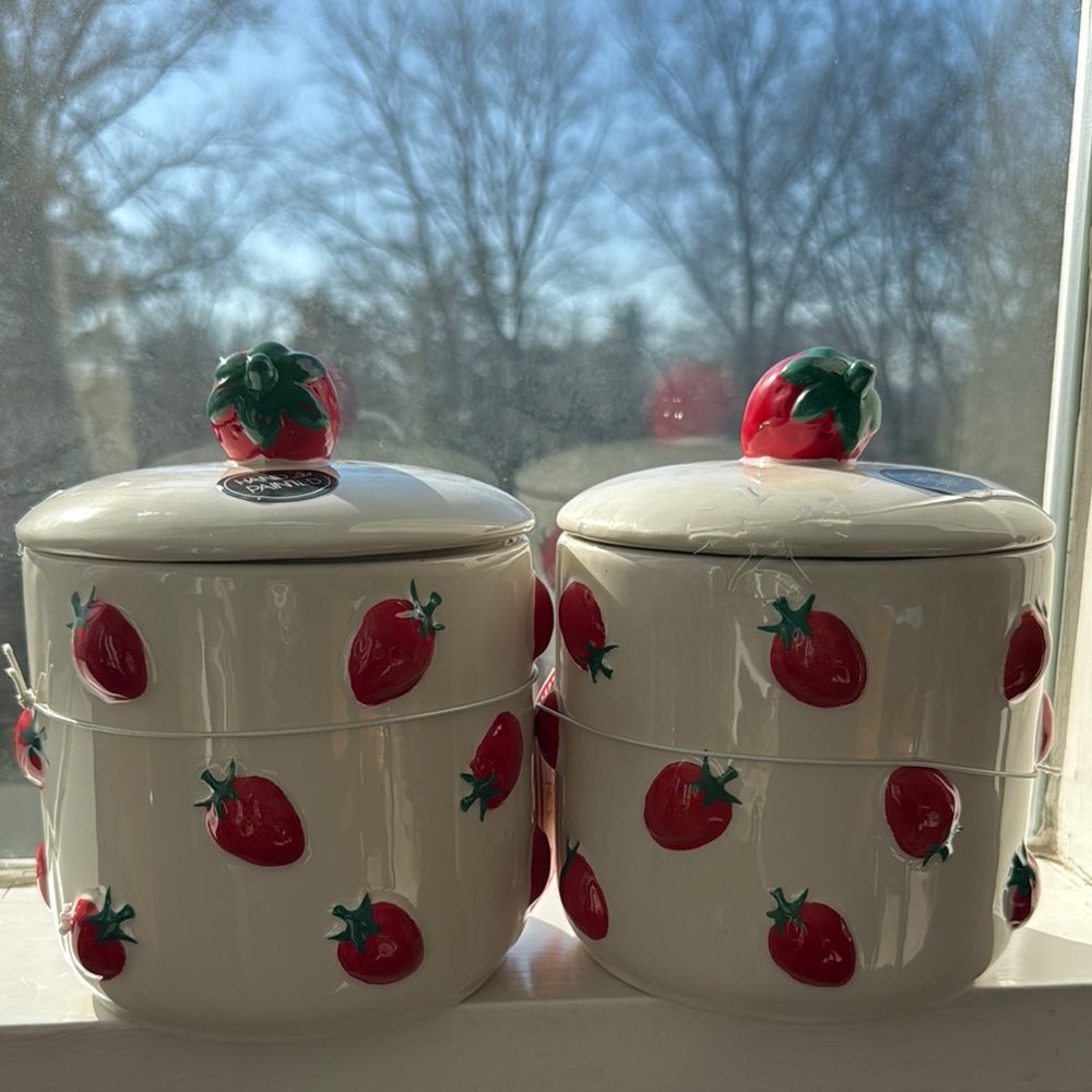 Strawberry Ceramic Canisters